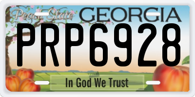 GA license plate PRP6928