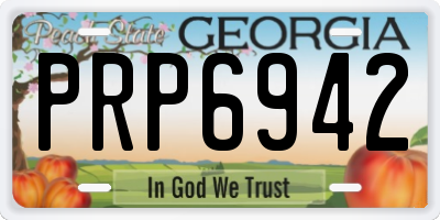 GA license plate PRP6942