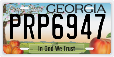 GA license plate PRP6947