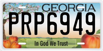 GA license plate PRP6949