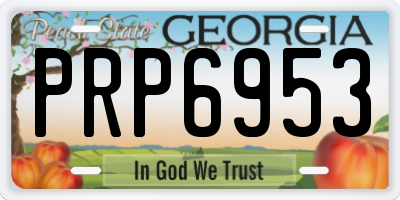 GA license plate PRP6953