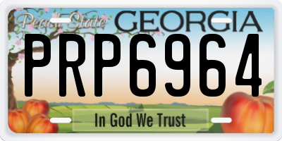 GA license plate PRP6964