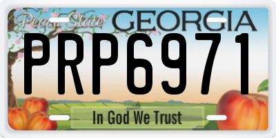 GA license plate PRP6971