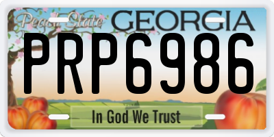 GA license plate PRP6986