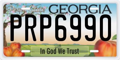 GA license plate PRP6990