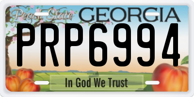 GA license plate PRP6994