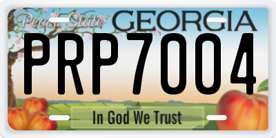 GA license plate PRP7004