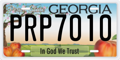 GA license plate PRP7010