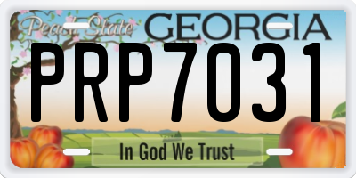 GA license plate PRP7031