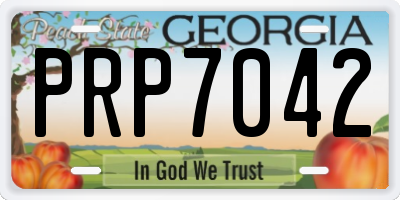 GA license plate PRP7042