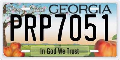 GA license plate PRP7051