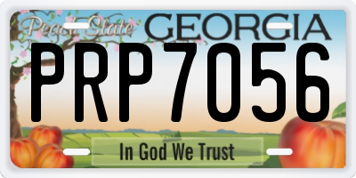 GA license plate PRP7056