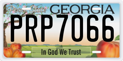 GA license plate PRP7066