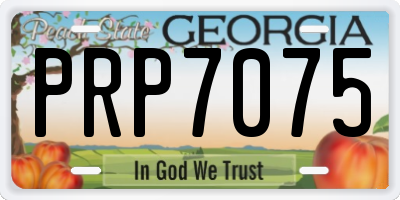 GA license plate PRP7075