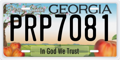 GA license plate PRP7081