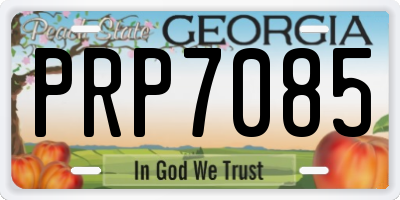 GA license plate PRP7085