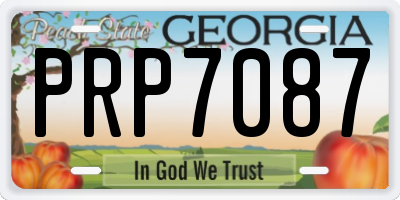 GA license plate PRP7087