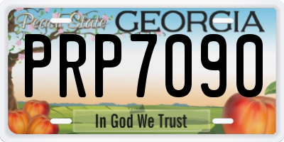 GA license plate PRP7090