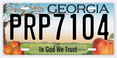 GA license plate PRP7104