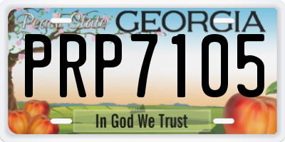GA license plate PRP7105