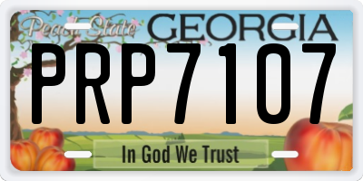 GA license plate PRP7107