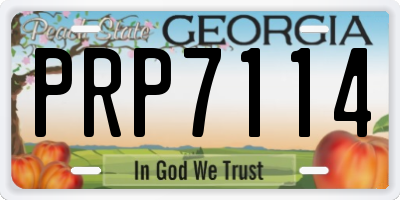 GA license plate PRP7114