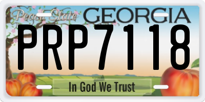 GA license plate PRP7118