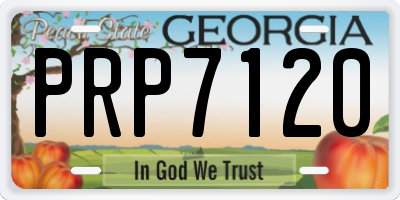 GA license plate PRP7120