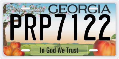 GA license plate PRP7122