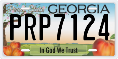 GA license plate PRP7124