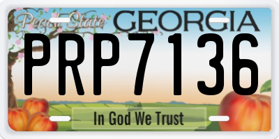 GA license plate PRP7136