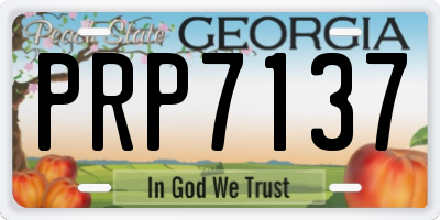 GA license plate PRP7137