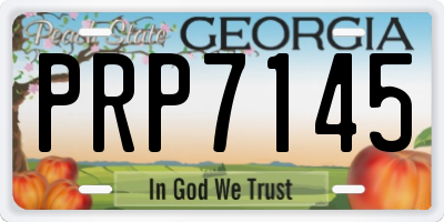 GA license plate PRP7145