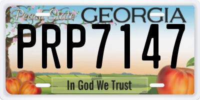 GA license plate PRP7147