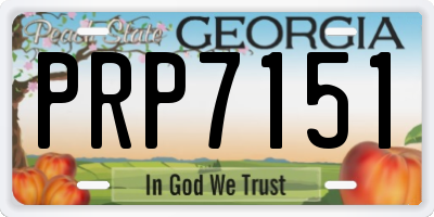 GA license plate PRP7151