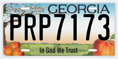 GA license plate PRP7173