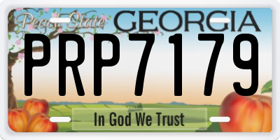 GA license plate PRP7179