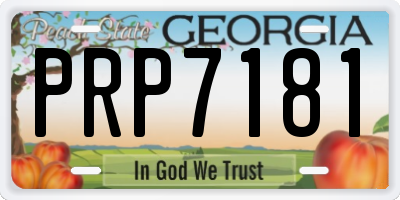 GA license plate PRP7181
