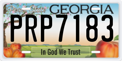 GA license plate PRP7183