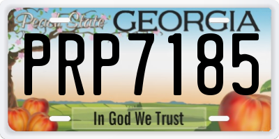 GA license plate PRP7185