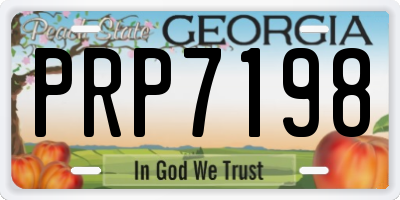 GA license plate PRP7198