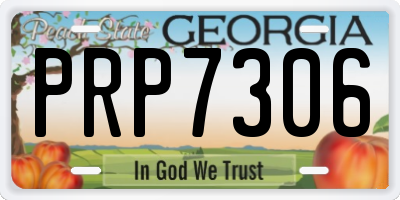 GA license plate PRP7306
