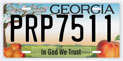GA license plate PRP7511