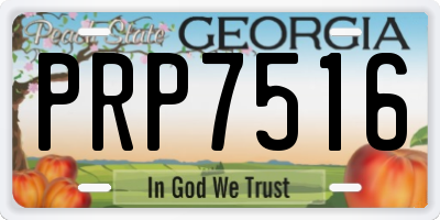 GA license plate PRP7516