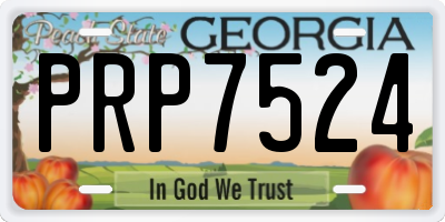 GA license plate PRP7524