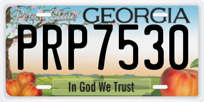 GA license plate PRP7530