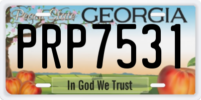 GA license plate PRP7531