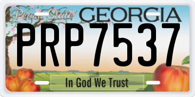 GA license plate PRP7537
