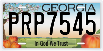 GA license plate PRP7545