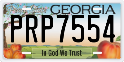 GA license plate PRP7554